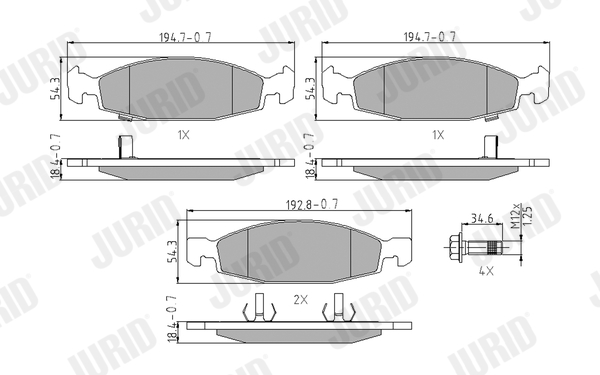 Brake Pad Set, disc brake (Front axle)  Art. 573077J