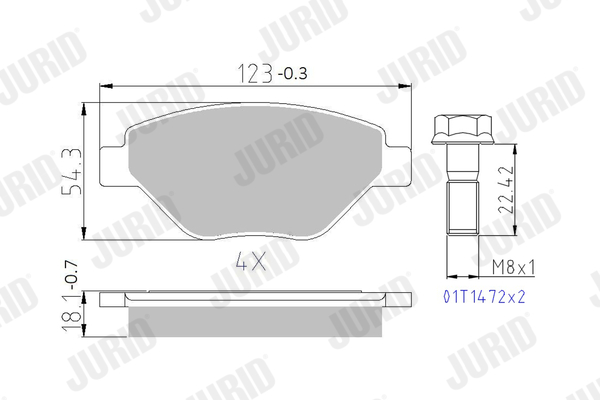 Brake Pad Set, disc brake (Front axle)  Art. 573123J