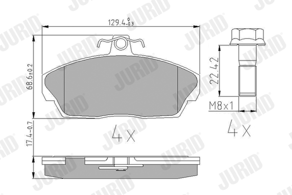 Brake Pad Set, disc brake (Front axle)  Art. 573203J