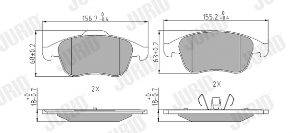 Brake Pad Set, disc brake (Front axle)  Art. 573243J