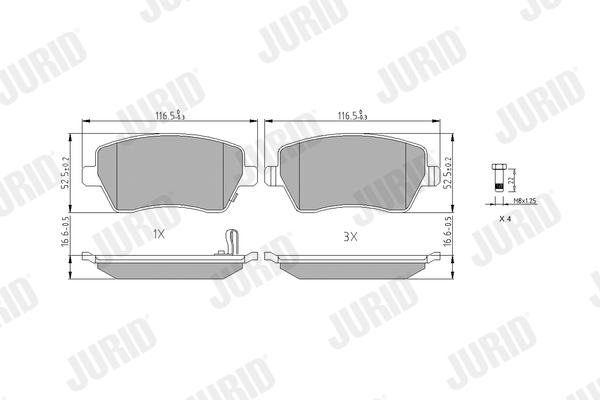 Brake Pad Set, disc brake (Front axle)  Art. 573255J