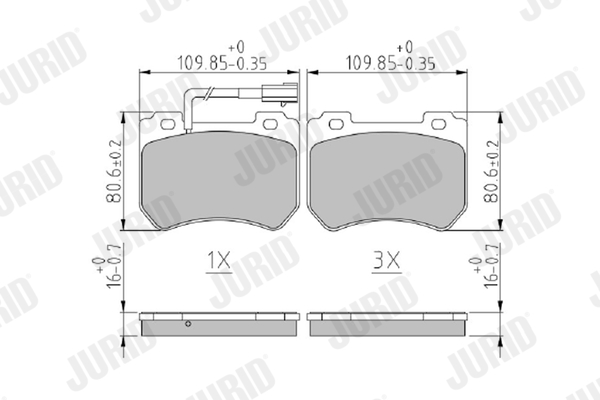 Brake Pad Set, disc brake (Front axle)  Art. 573309J