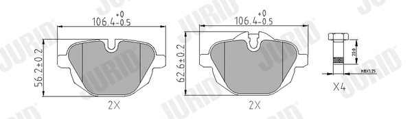 Brake Pad Set, disc brake (Rear axle)  Art. 573352J