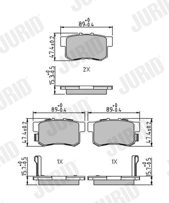 Brake Pad Set, disc brake (Rear axle)  Art. 573375J