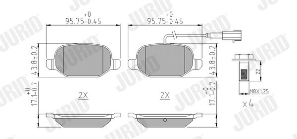 Brake Pad Set, disc brake (Rear axle)  Art. 573396J