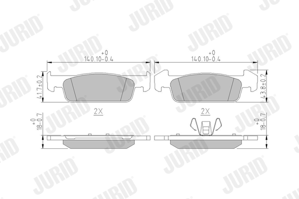 Brake Pad Set, disc brake (Front axle)  Art. 573441J