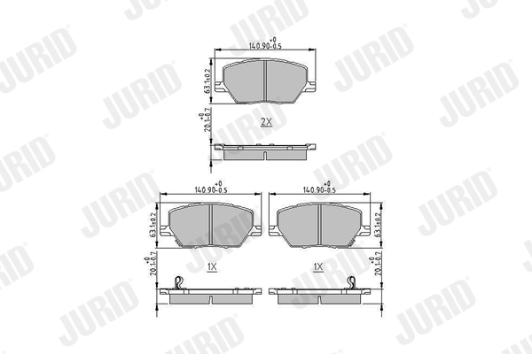 Brake Pad Set, disc brake (Front axle)  Art. 573610J