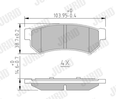 Brake Pad Set, disc brake (Rear axle)  Art. 573633J