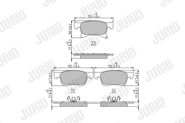 Brake Pad Set, disc brake (Front axle)  Art. 573657J