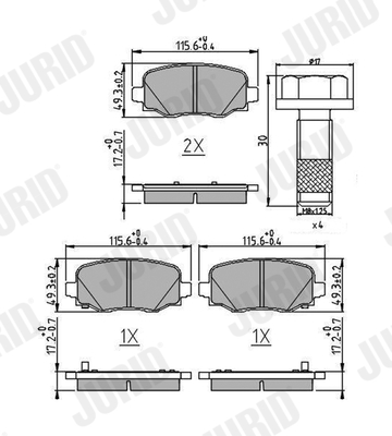 Brake Pad Set, disc brake (Rear axle)  Art. 573693J