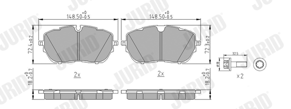 Brake Pad Set, disc brake (Front axle)  Art. 573697J