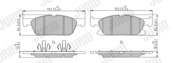 Brake Pad Set, disc brake (Front axle)  Art. 573837J