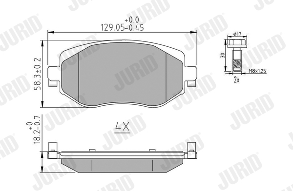 Brake Pad Set, disc brake (Front axle)  Art. 573842J