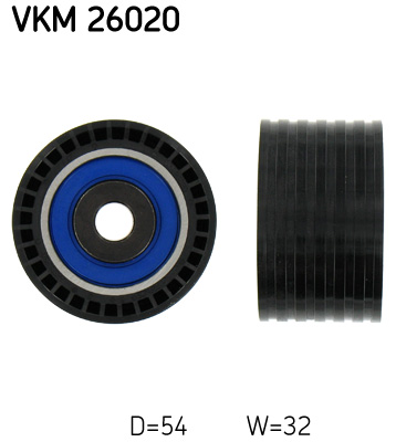 Deflection/Guide Pulley, timing belt (Below)  Art. VKM26020