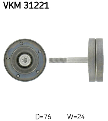 Deflection/Guide Pulley, V-ribbed belt  Art. VKM31221