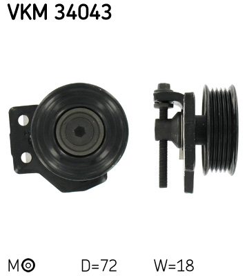 Tensioner Pulley, V-ribbed belt  Art. VKM34043