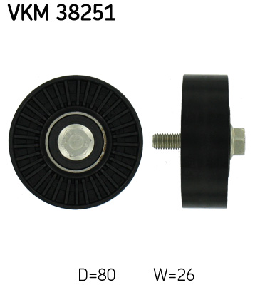 Deflection/Guide Pulley, V-ribbed belt (Front axle, right)  Art. VKM38251