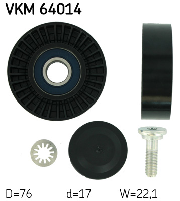 Deflection/Guide Pulley, V-ribbed belt  Art. VKM64014