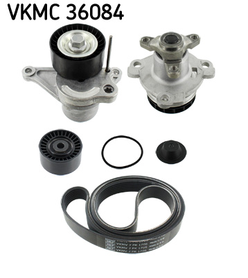 Water Pump + V-Ribbed Belt Kit  Art. VKMC36084