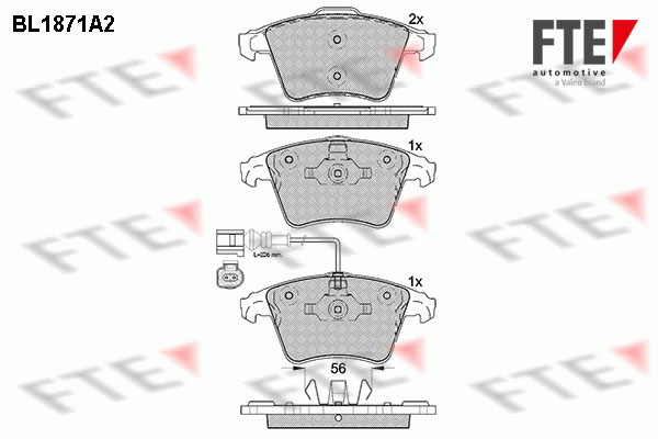 Brake Pad Set, disc brake (Front axle)  Art. BL1871A2