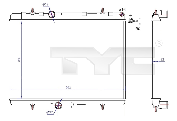 Radiator, engine cooling  Art. 7260020R