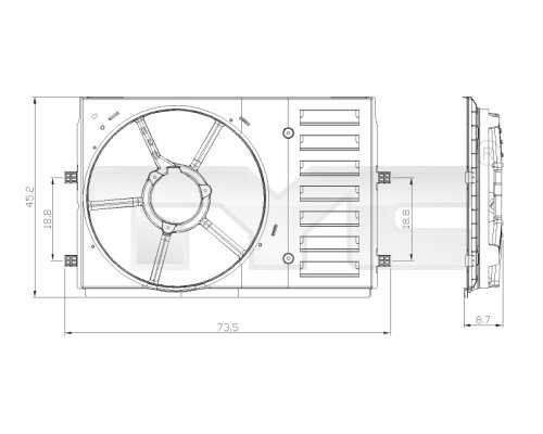 Support, radiator fan (Forward, right, Forward, right)  Art. 83700351