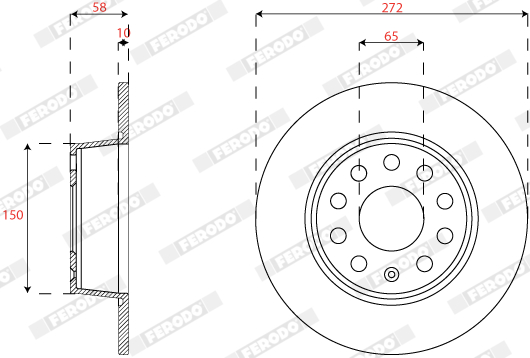 Brake Disc (Rear axle)  Art. DDF2825C