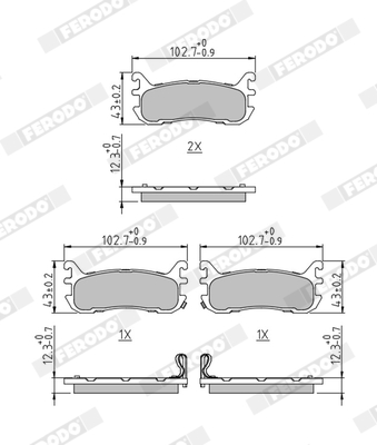 Brake Pad Set, disc brake (Rear axle)  Art. FDB1012