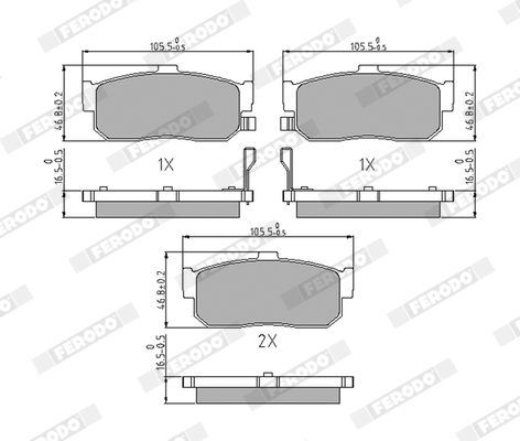 Brake Pad Set, disc brake (Rear axle)  Art. FDB796