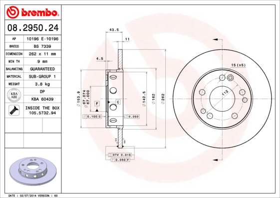 Brake Disc (Front axle)  Art. 08295024