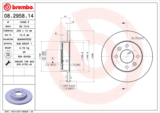 Brake Disc (Front axle)  Art. 08295814