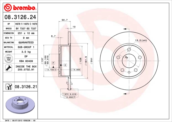 Brake Disc (Rear axle)  Art. 08312621