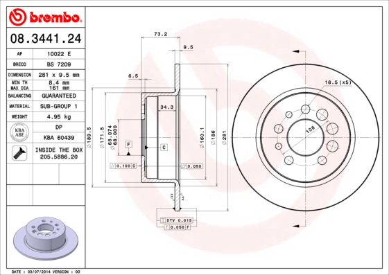 Brake Disc (Rear axle)  Art. 08344124