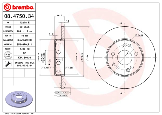 Brake Disc (Front axle)  Art. 08475034