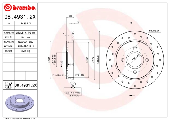 Brake Disc (Rear axle)  Art. 0849312X