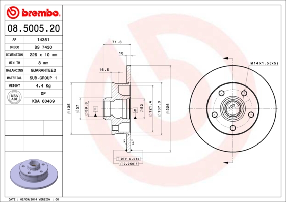 Brake Disc (Rear axle)  Art. 08500520