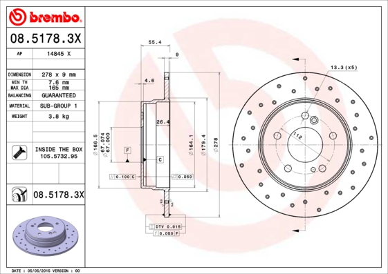 Brake Disc (Rear axle)  Art. 0851783X