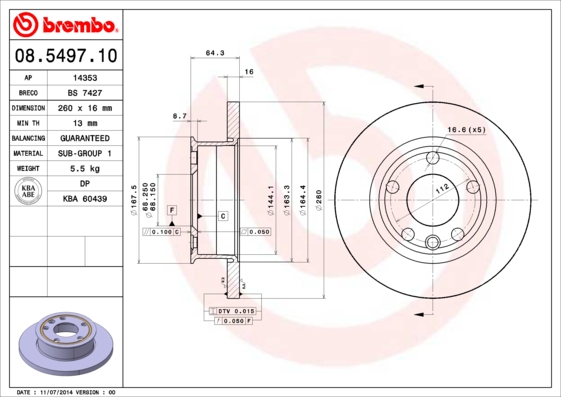 Brake Disc (Front axle)  Art. 08549710