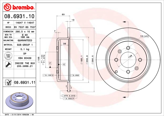 Brake Disc (Rear axle)  Art. 08693111