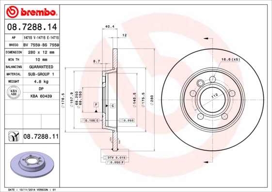 Brake Disc (Rear axle)  Art. 08728811