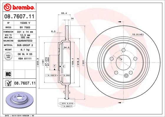 Brake Disc (Rear axle)  Art. 08760711