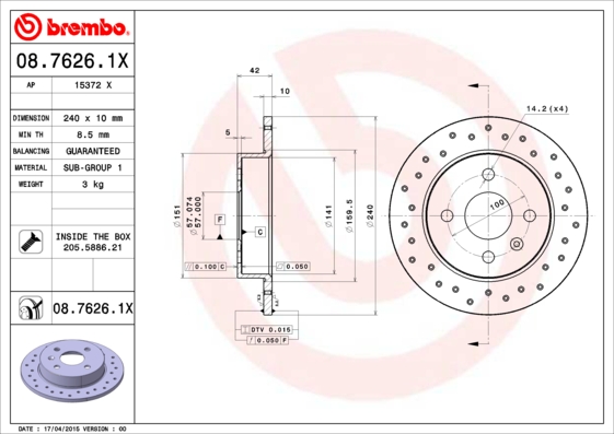 Brake Disc (Rear axle)  Art. 0876261X