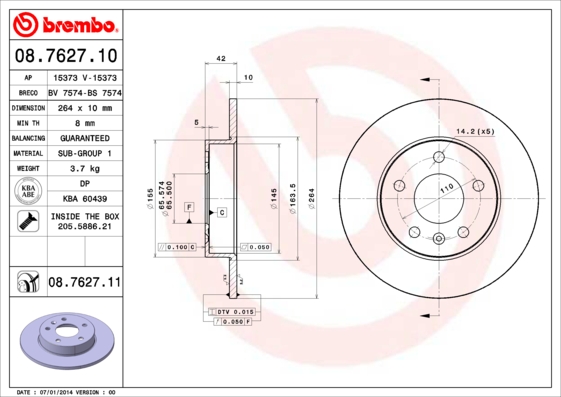 Brake Disc (Rear axle)  Art. 08762711