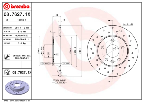 Brake Disc (Rear axle)  Art. 0876271X