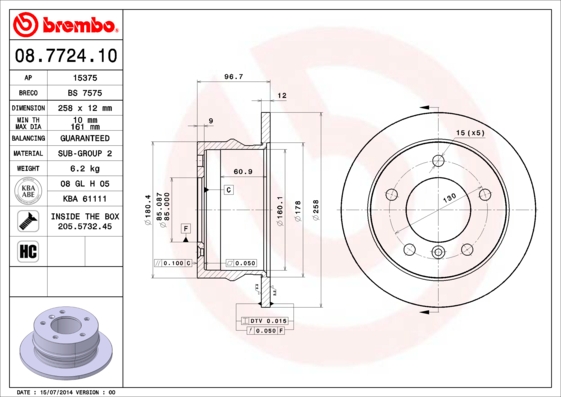 Brake Disc (Rear axle)  Art. 08772410