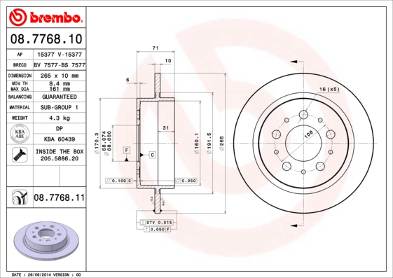 Brake Disc (Rear axle)  Art. 08776810