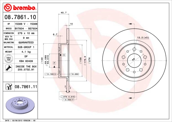 Brake Disc (Rear axle)  Art. 08786111