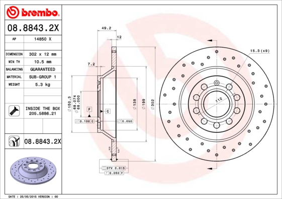 Brake Disc (Rear axle)  Art. 0888432X