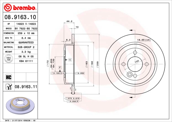 Brake Disc (Rear axle, Front axle)  Art. 08916311