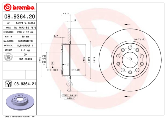 Brake Disc (Rear axle)  Art. 08936421